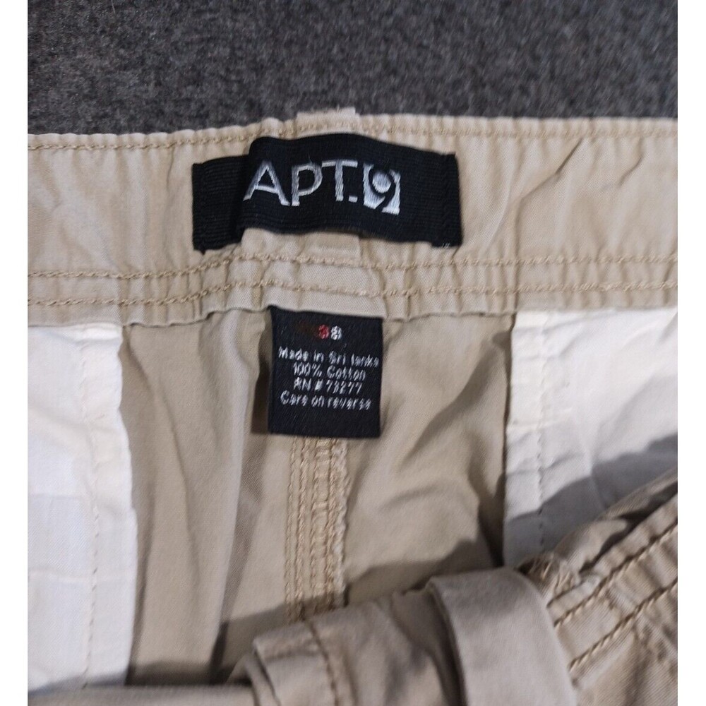 Apt 9 Mens Khaki Cargo Shorts Size 38 Flat Front 100% Cotton - Picture 6 of 12